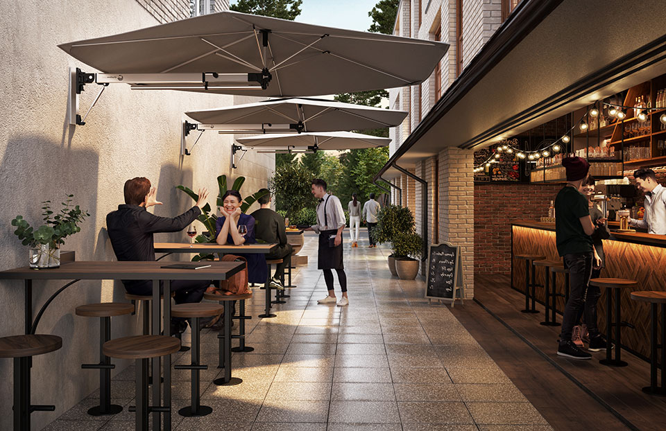 Shadowspec Retreat | Wall Mounted Umbrella | Inviron