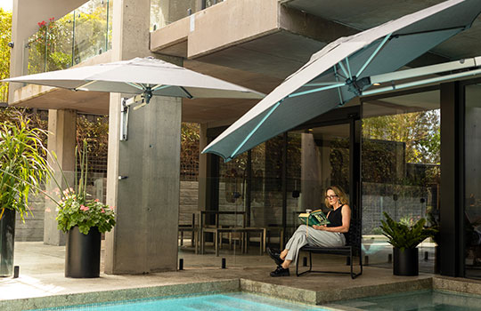 Shadowspec Retreat Wall Mounted Umbrella - Restaurant