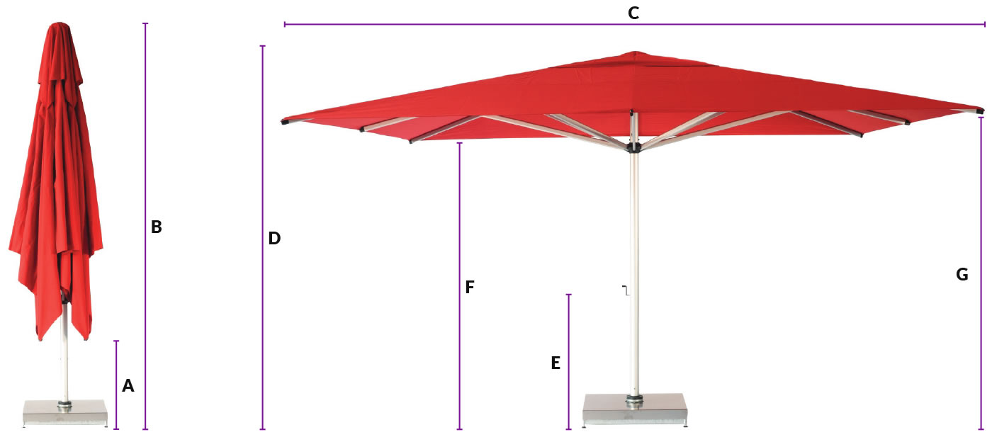 Shadowspec Centre pole Umbrella Specifications Shadowspec Centre pole Umbrella Specifications